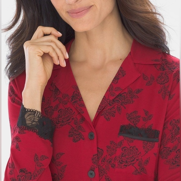 Soma Signature Lace Long Sleeve Pajama Set, size XL/XXL - Picture 4 of 9